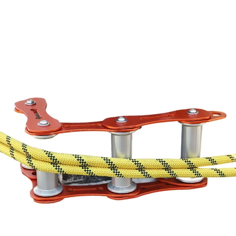 For Corner Rope Puller High Altitude Labor-Saving Manual 4-Wheel Folding Pulley Rope Protector