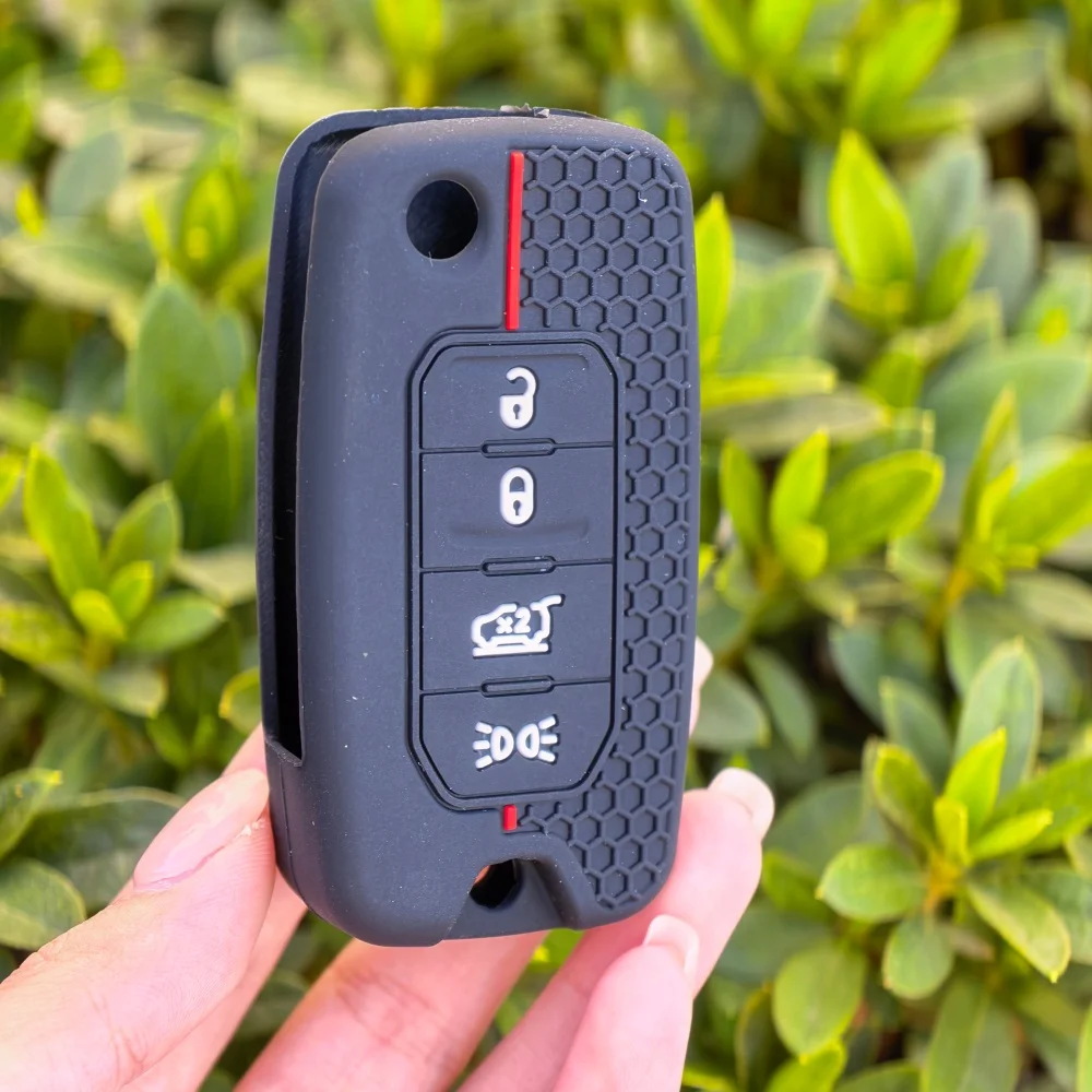 Silicone Car Remote Key Case Fob for Jeep Cherokee Compass S Renegade Grand Commander for Dodge Journey Challenger Jcuv Charger