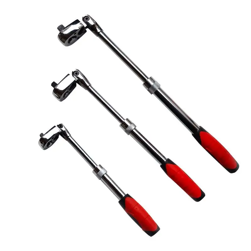 Solid Extendable Ratchet Wrench Two-way High Carbon Steel Ratchet Wrench 1/2 3/8 1/4 Telescopic Head Wrench For Repair Depot