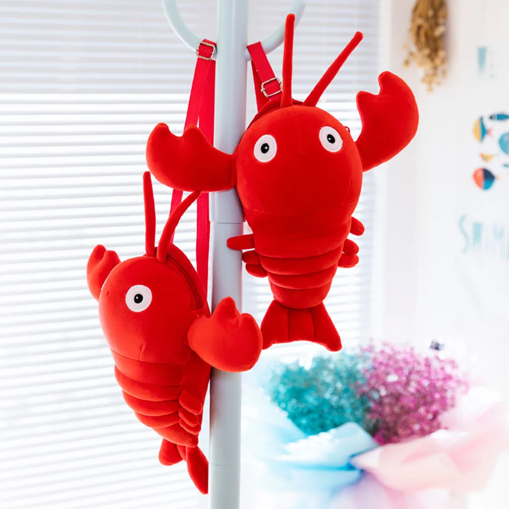 Crayfish Plush Cosplay Backpack School Bags Rucksack for Men Women Halloween Carnival Party Costume Accessories Gifts Xmas