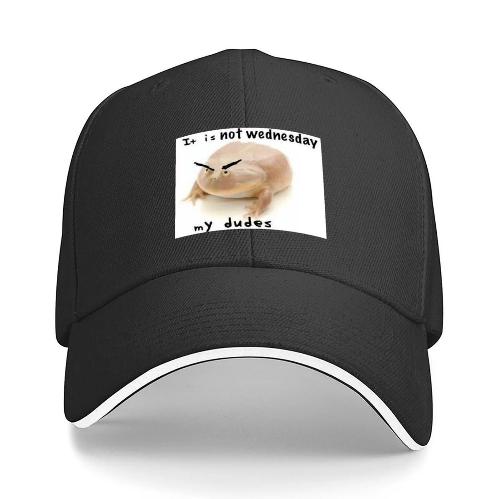 

It Is NOT Wednesday My Dudes Frog Meme Baseball Cap Custom Cap Luxury Brand Icon Hat Beach Men Women's