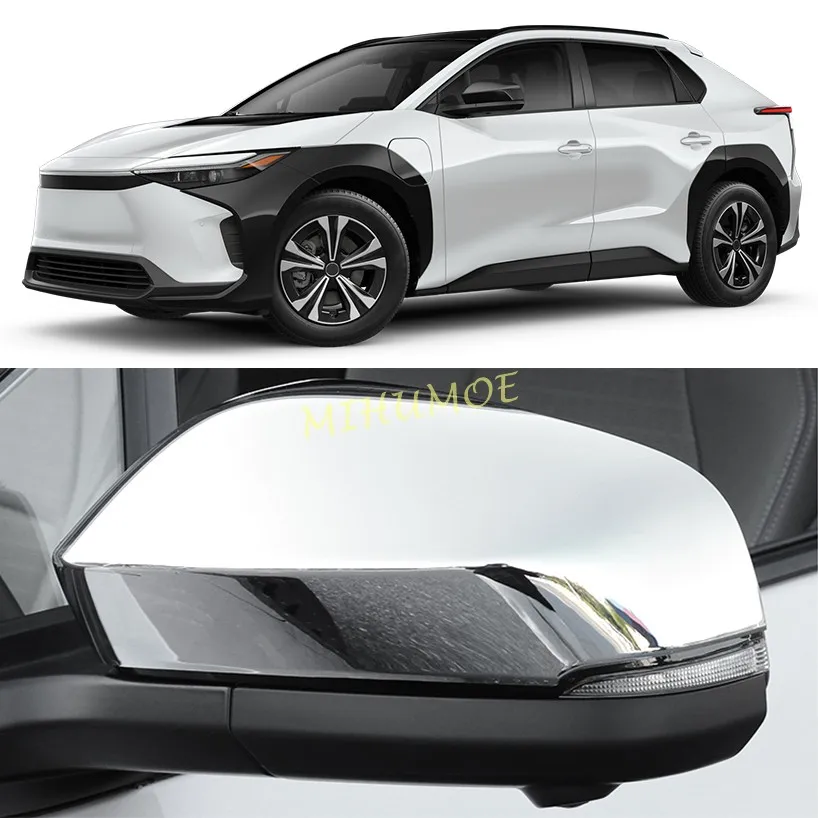 

Для Toyota bZ4X Tacoma Subaru Solterra 2024 2025 автомобильное зеркало заднего вида, накладка на боковое крыло, глянцевый хромированный чехол, 2 шт.