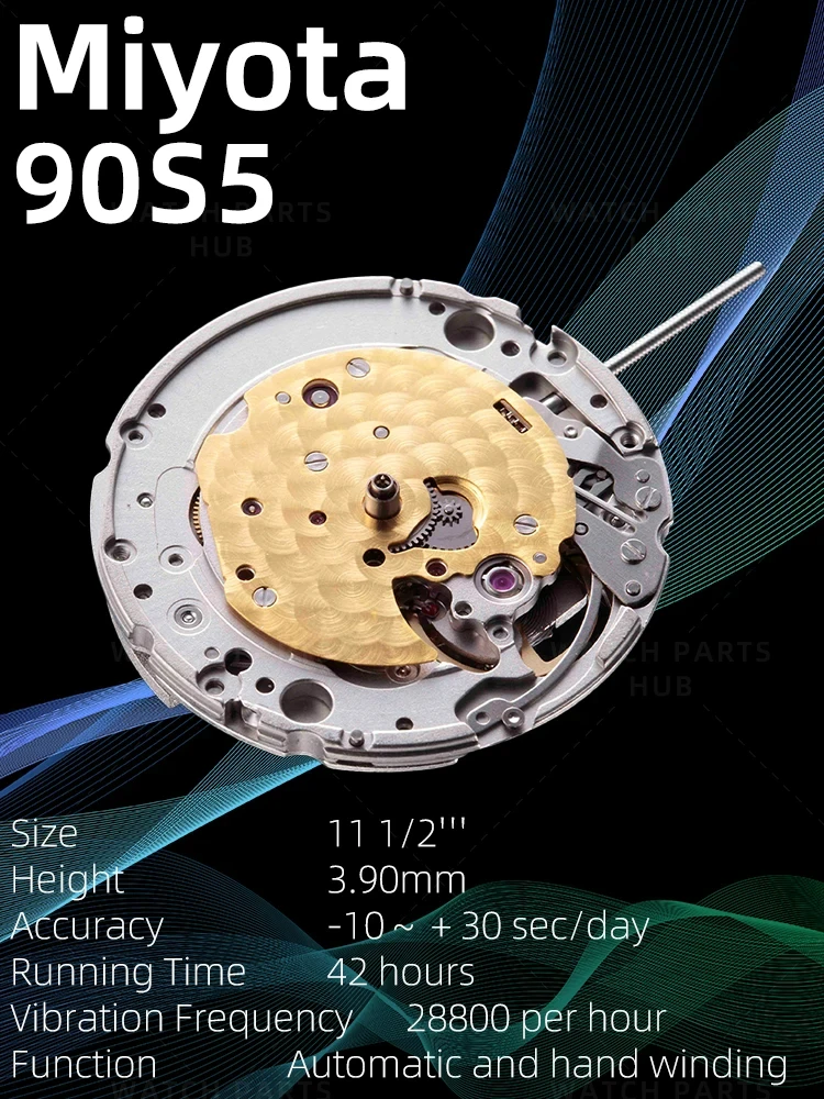 1* Japanese Mechanical Movement 3 Hands Open-Heart Movement Miyota For 90S5 Mechanical Movement Ultra-thin Replace Parts