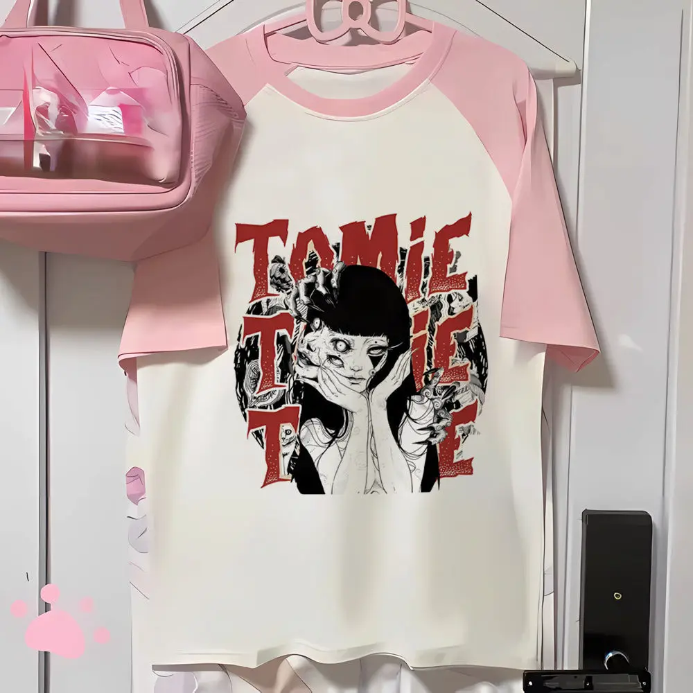Junji Ito tshirt girl Pop Culture Psychedelic Retro Digital tshirt Pastel harajuku kawaii Classic Digital 2000s