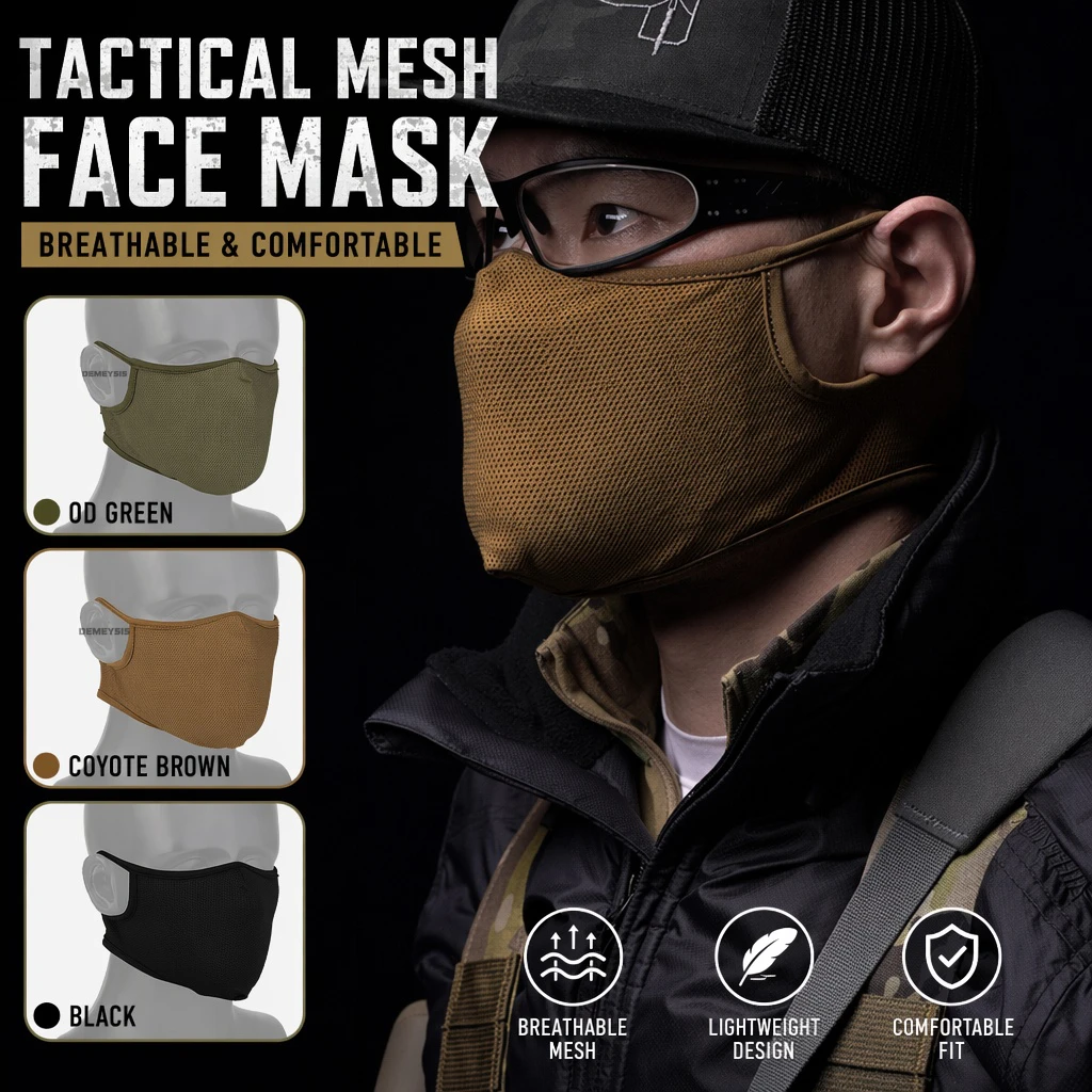 Tactical Half Face Balaclava Mask Breathable Windproof for Airsoft Motorcycle Hunting Adjustable Masks