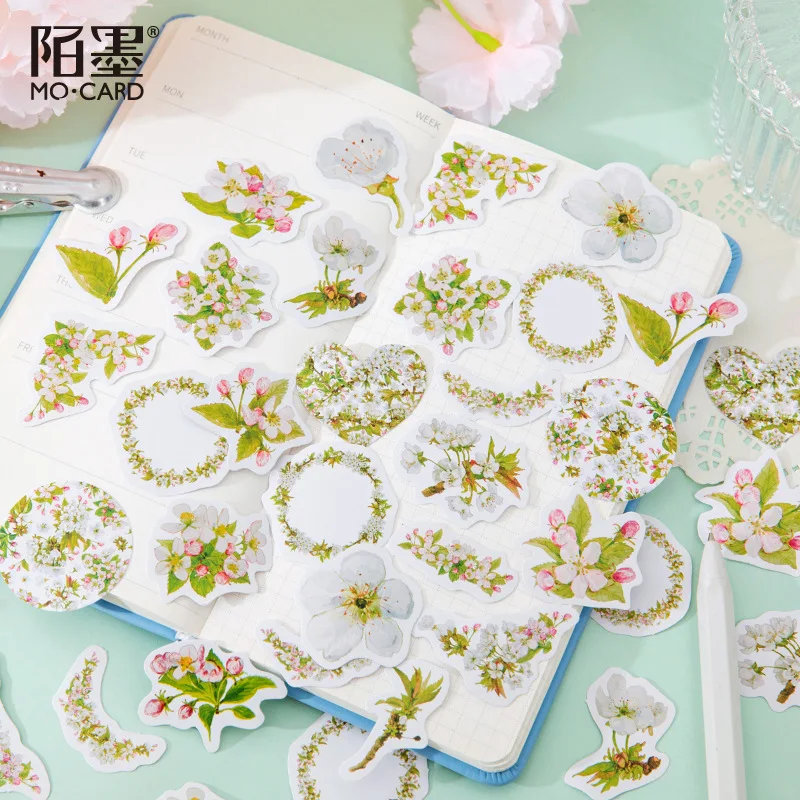 46 pcs/set Creative Cherry Blossoms Decorative Stickers Diy Scrapbooking Junk Joural Diary Stationery Sticker Gift Prizes