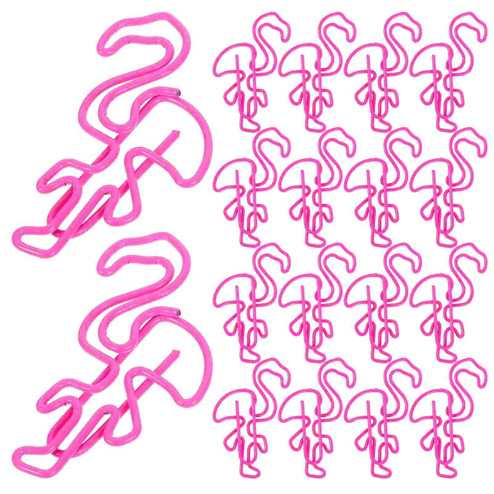 

30Pcs Flamingo Paper Clips Cartoon Metal Office School Supplies Smooth Prevent Snags Marks Rust Document