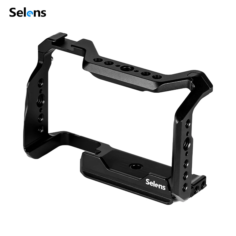 قفص كاميرا سيلينز لـ DSLR SONY A6700 مع فتحات توسيع متعددة حافظة واقية للتصوير الفوتوغرافي مجموعة أدوات تصوير مدونة الفيديو المحمولة