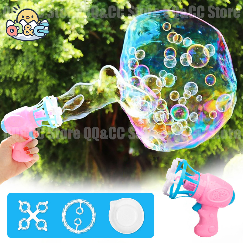  Soap Bubbles Bubble Gun Blowing Machine Automatic Toys Summer Outdoor Party Play Toy For Kids Boys Birthday Children's Day Gifts 