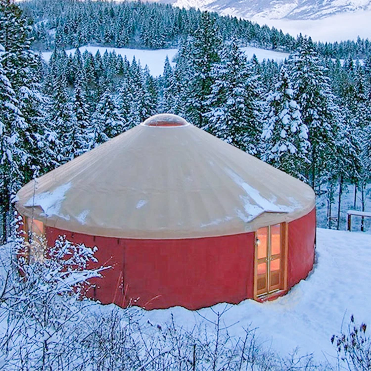 

Mongolian Camping Tent Winter Outdoor Round Yurts Luxury Home Wooden Frame with Stove