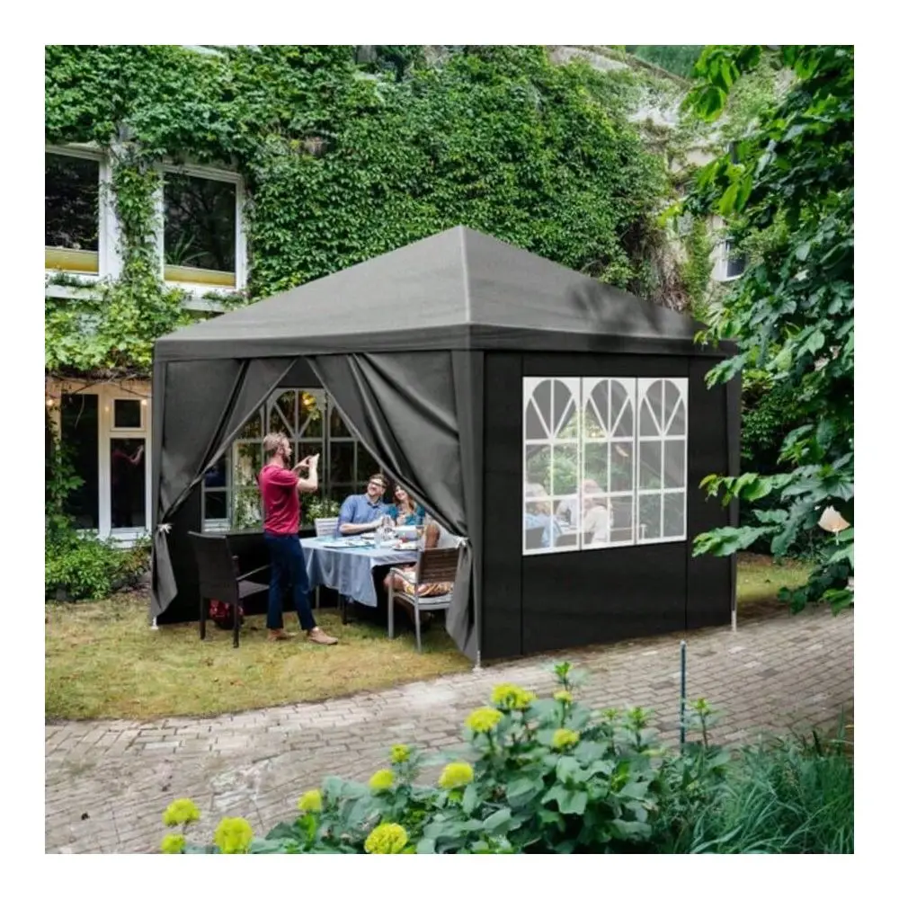 Gazebo Waterproof Outdoor Canopy Patio Tent Party Tent For Wedding BBQ Cater, Blue Or Black