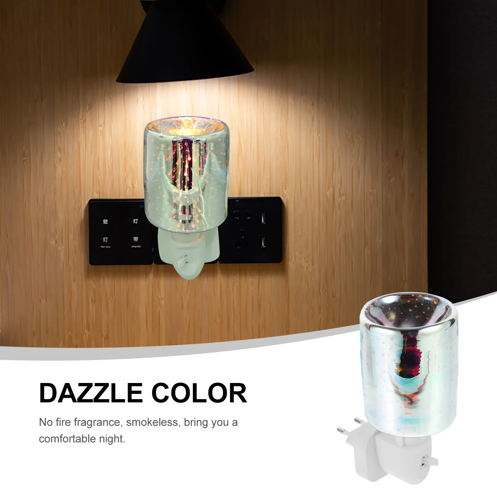 

1Pcs Glass Warmer 3D Electric Fragrance Lamp Wax Burner Dual Use Bedroom Office Plug-in Smokeless Uk Plug