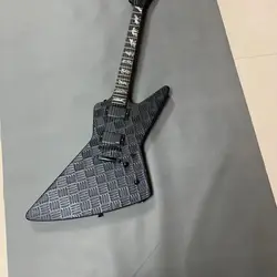 High-end custom 6-string special-shaped electric guitar, body with anti-skateboard, fingerboard with werewolf, black accessories