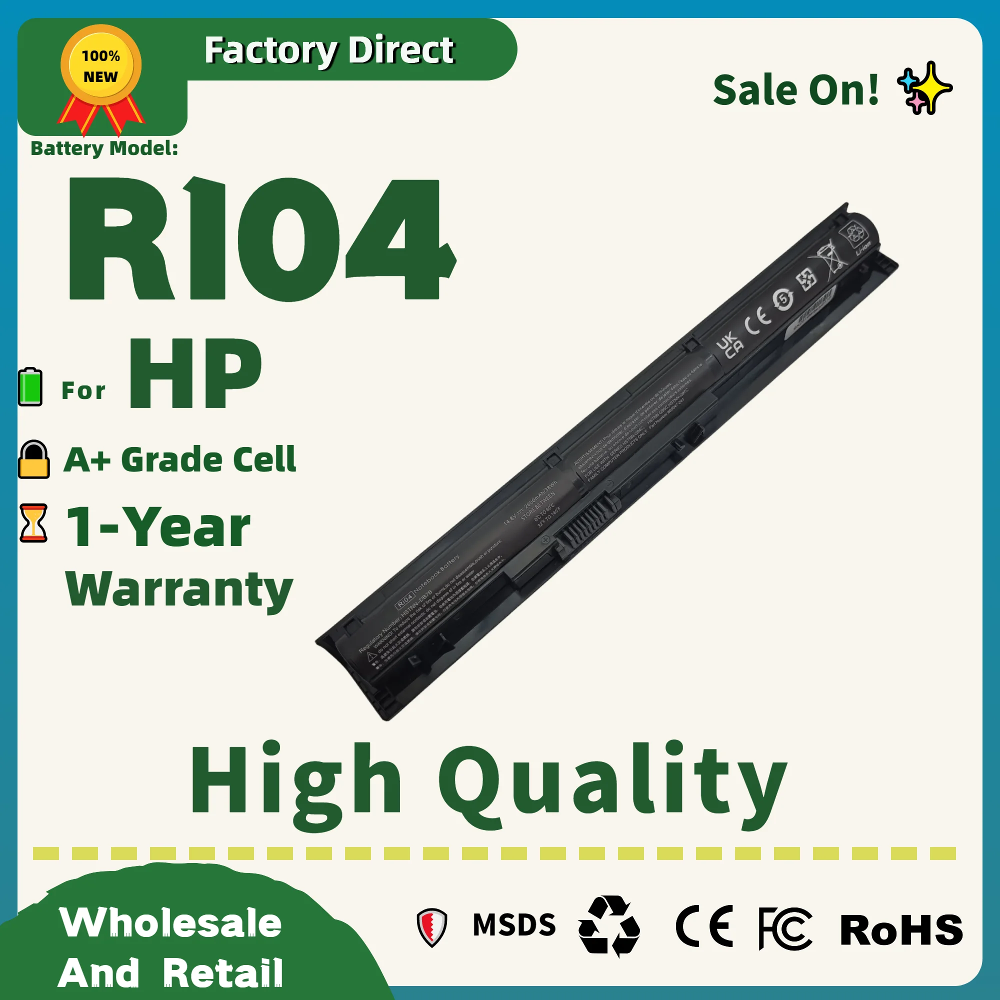 المصنع مباشرة! RI04 بطارية كمبيوتر محمول ل HP ProBook 450 455 470 G3 G4 805294-001 HSTNN-Q94C P3G15AA HSTNN-DB7B HSTNN-Q95 HSTNN-P