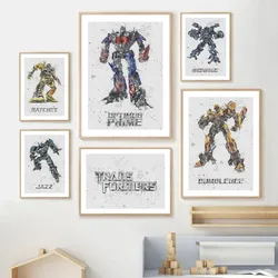 Transformation Optimus Robot Autobot Movie Kids Gift Wall Art Print Canvas Painting Nordic Poster Pictures for Living Room Decor