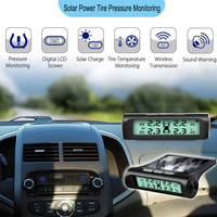 Solar Tire Pressure Monitoring System Parking Sensors For Cars Temperature Tire Air Pressure Gauge With 4 External Sensors