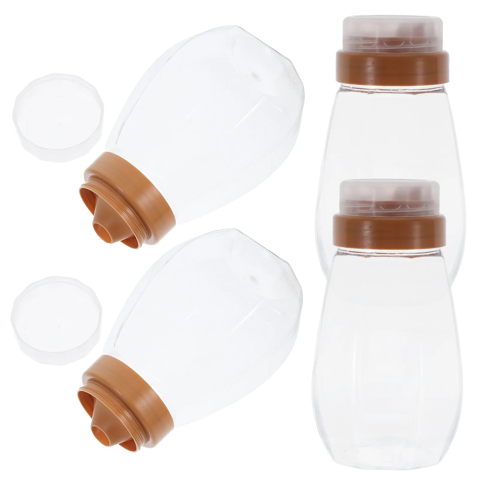 

4 Pcs Honey Jar Pot Storage Jars with Lids Clear Plastic Bottles Cover White Mini Jelly