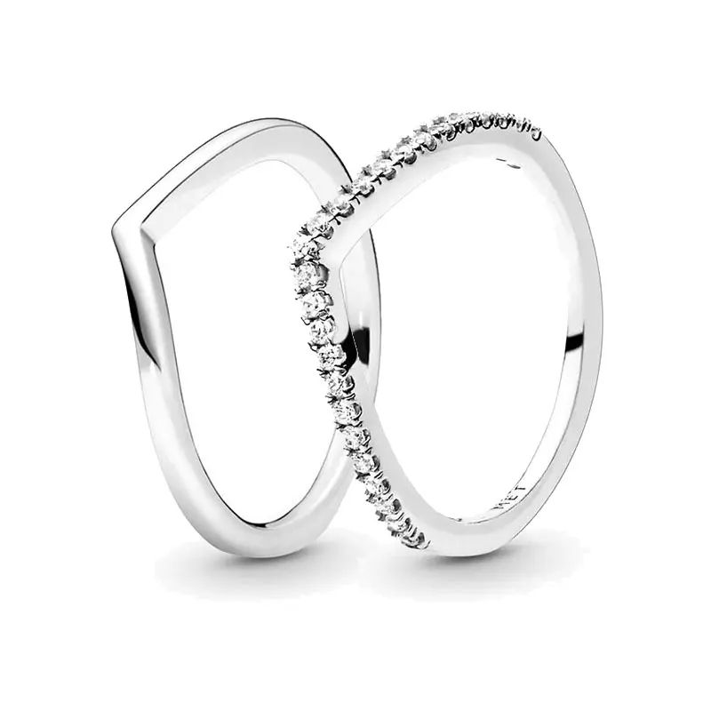 925 Silver Ring Sparkling Wave Ring Rose in Bloom Ring Pearl Ring Sun & Moon Ring Set Ring For Women Gift Fine Jewelry DIY