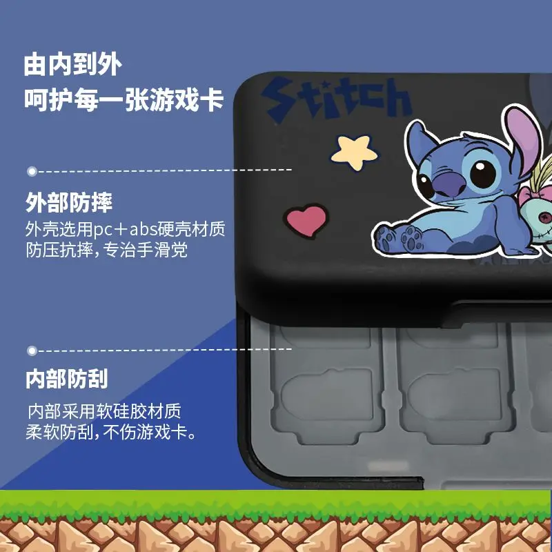 Disney Stitch 24 in 1 Game Card Case Holder for Nintendo Switch Magnetic Cartridge Box for Switch Oled Game Card Box Accessories