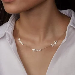 Custom Name Necklace Stainless Steel Personalized Multiple Name Necklace Nameplate Pendant Necklaces Jewelry Best Gift