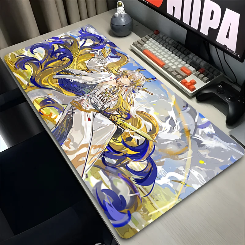 kawaii Gamer Mouse Pad Big Size Laptop Desk Mat Gaming Non-Slip Keyboard Pad Arknights Shu Anime Extended Mousepad Rubber Carpet