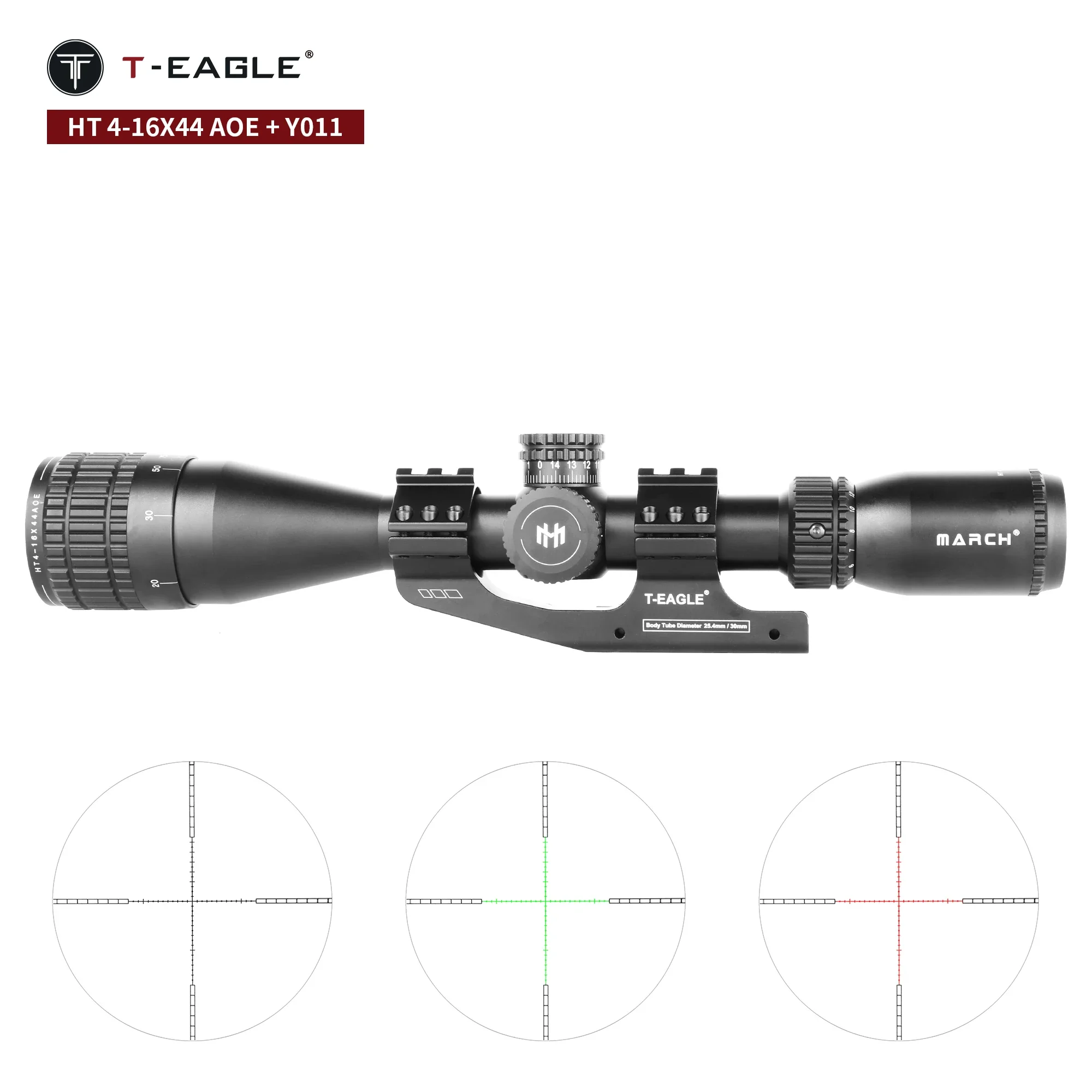 HT4-16X44AOE Tactical Riflescope Spotting PCP Rifle Scope Hunting Optical Collimator Airsoft Airgun Sight Red Green Cross