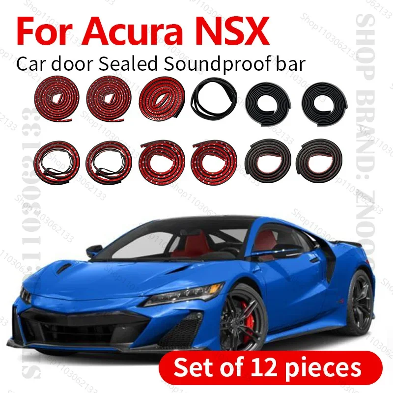 Car Door Seal Strip Rubber Double Layer Sealing Protector Soundproof Dustproof Seal Strip 12PCS Set For 1990-2022 Acura NSX NC1