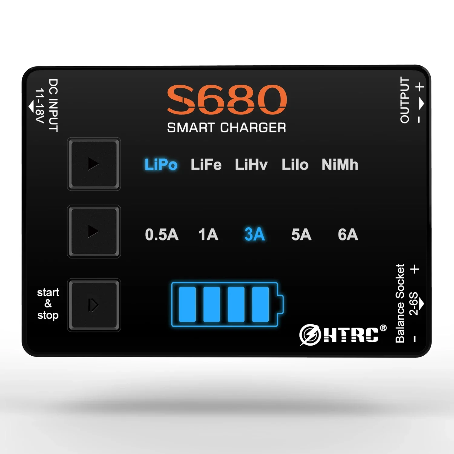 HTRC S680 Mini Smart Battery Charger AC DC 80W 6A RC Charger for Lipo/Life/LiHv/Lilon/NiMh Battery Balance Charger