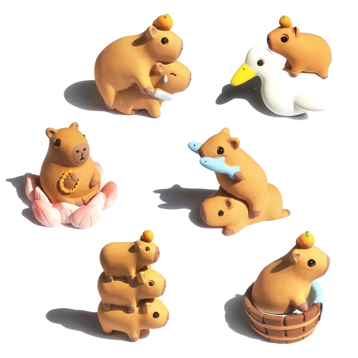 

Capybara Figures, Fairy Garden Accessories, Potted Horticulture Ornaments Decor, Sculptures for Lawn Home Desktop Decor