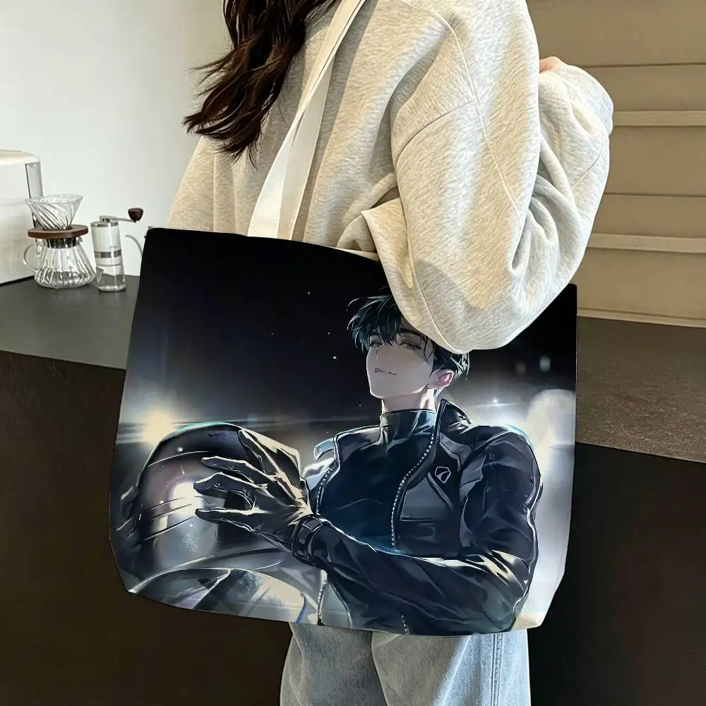 So Cute I-Ivan A-Alien S-Stage Cotton Polyester Zipper Tote Bag Large Capacity Shoulder Shopping Handbag