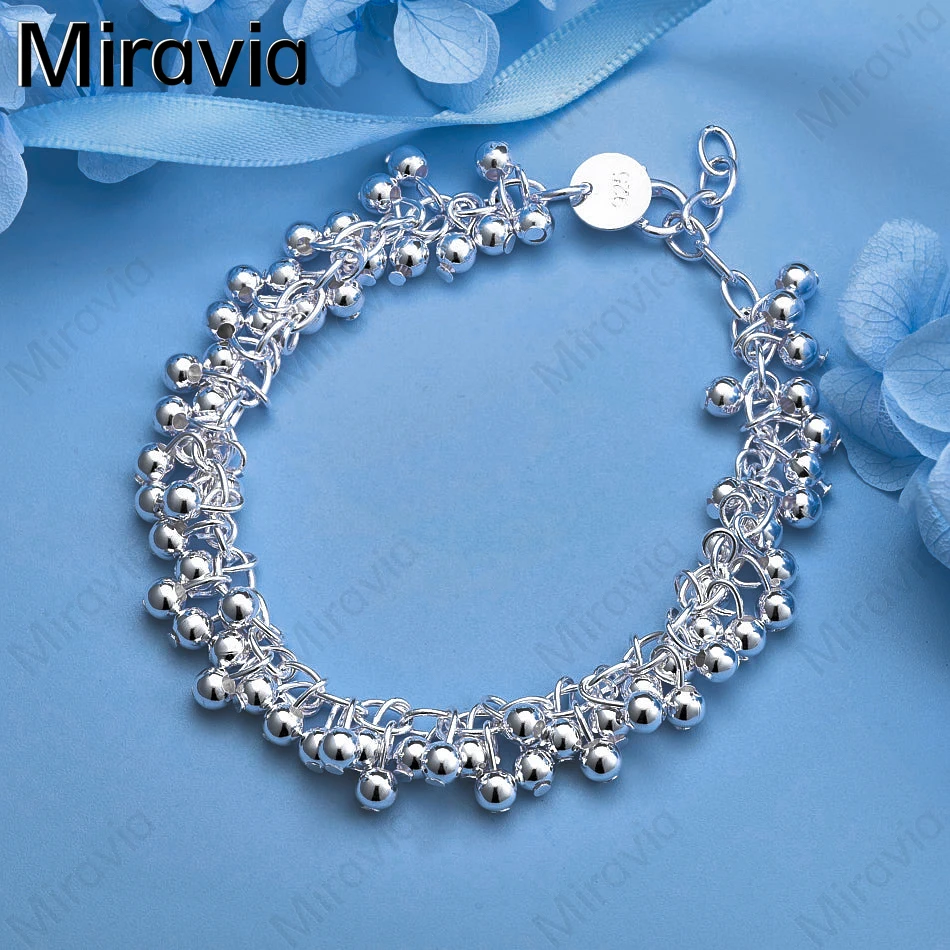 

Miravia 925 Sterling Silver Polished Grape Beads Bracelet Cute Charming Woman Birthday Gift Jewelry