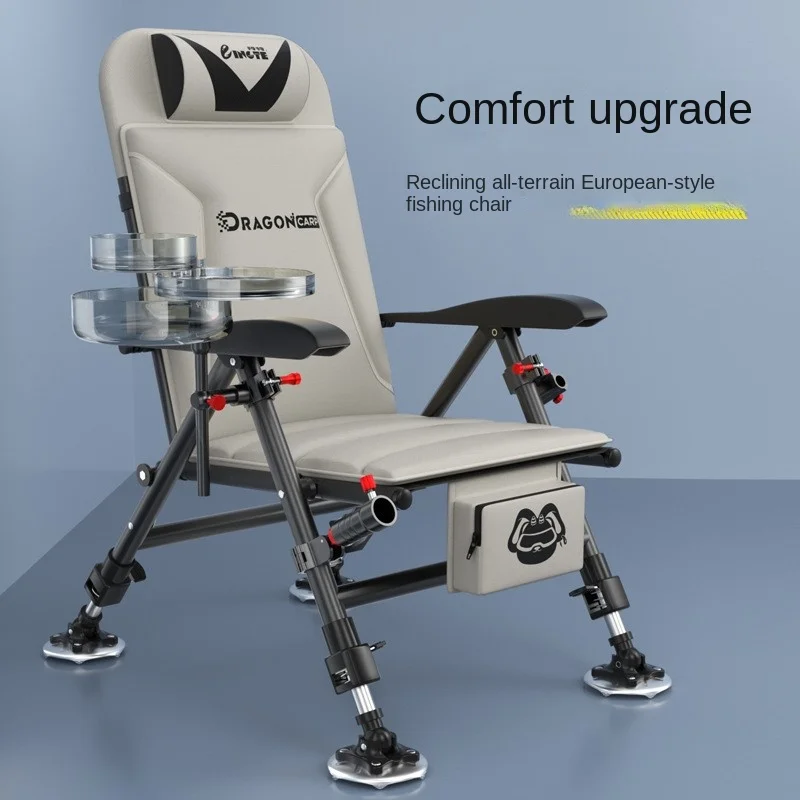 ヨーロッパの釣り椅子多機能ワイルドディアオタイ全地形釣り椅子はリクライニング可能折りたたみ式ポータブル釣り椅子