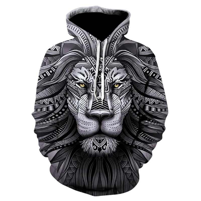 

Fashion Punk Lion Graphic Sweatshirts Fashion Goth Animal Hoodies For Men Clothes Casual Streetwear Ropa Hombre Pullovers Hoody