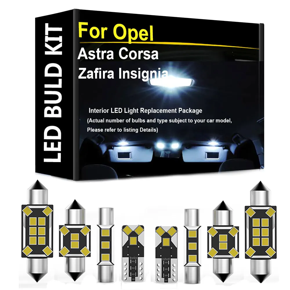 Car Car Interior LED Lights Kit For Opel Astra G H J K Corsa C D E Zafira A B C  Insignia A B 2005 2008 2016 2021 No Error - Aliexpress Deal