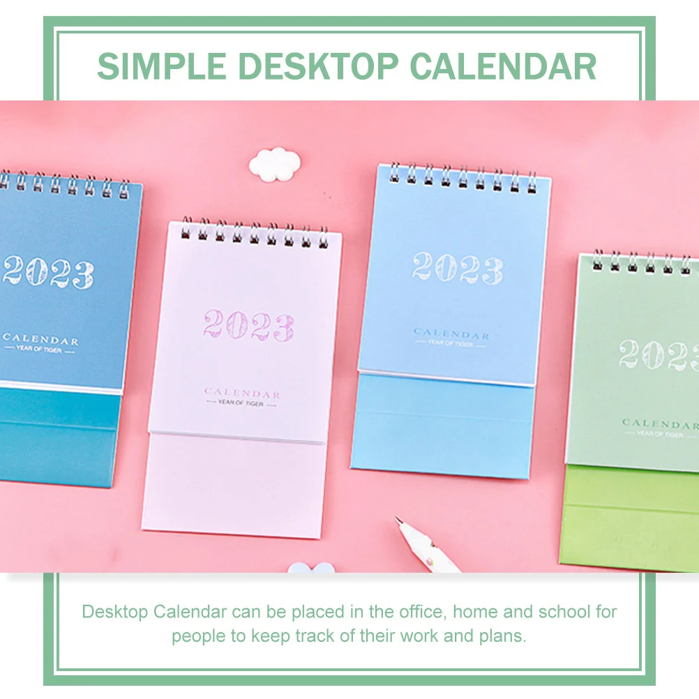 Mini calendario da tavolo 2023 Pratico organizzatore di carta per ufficio, casa, scuola, supporto triangolare decorativo, piccola scrivania