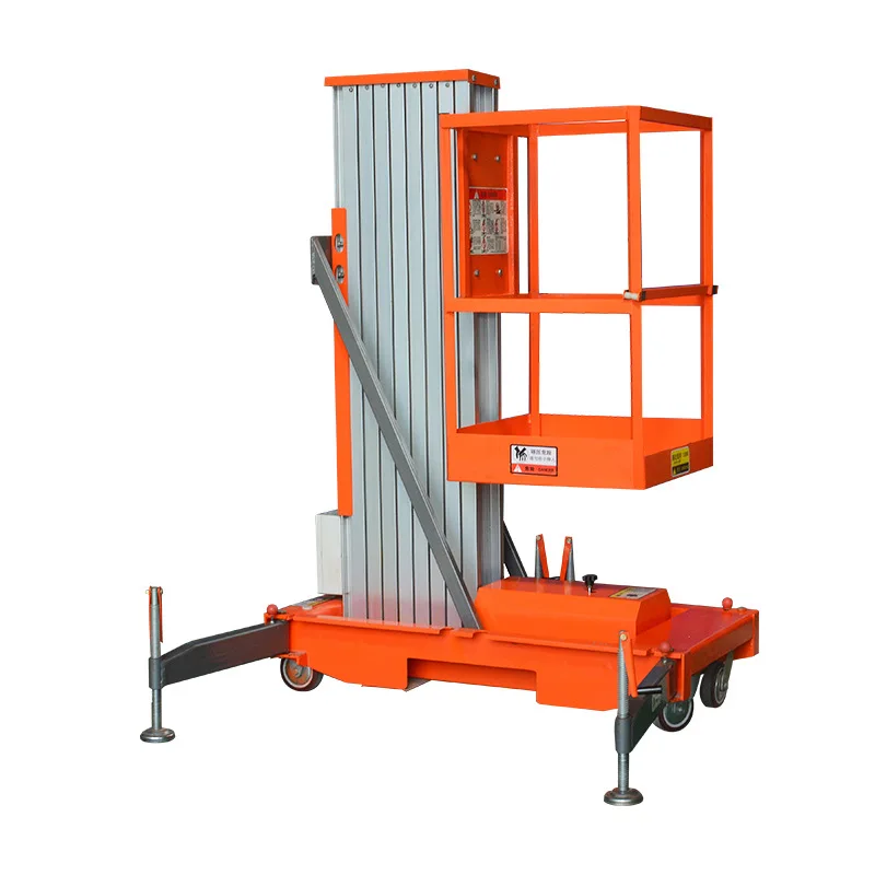 125kg Load Capacity Electric Hydraulic Mini Man Lift Vertical Aerial Working Platform Mobile Aluminum Ladder Lift Tables