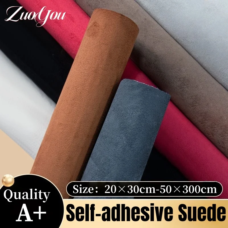 

Multi Colors Self Adhesive Suede Fabric Leather Repair DIY Car Interior Workbench B Pillar Renovation Elastic Suede Roll Sticker