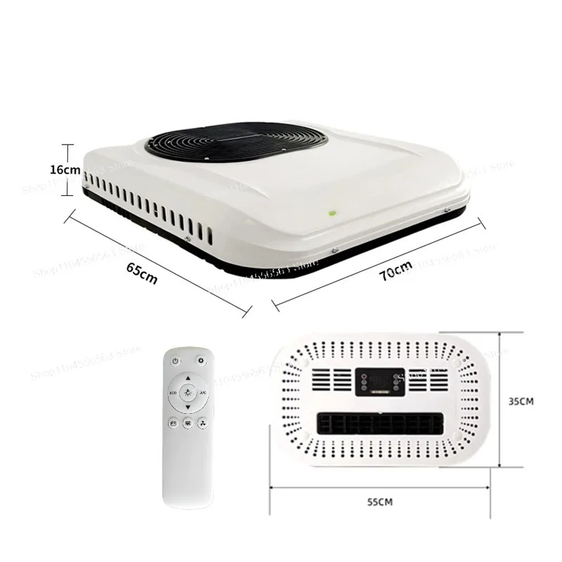 12V/24V Rooftop Mini Air Conditioner, DC Heating Cooling AC Unit for Truck Caravan RV Camper Vehicle with Remote