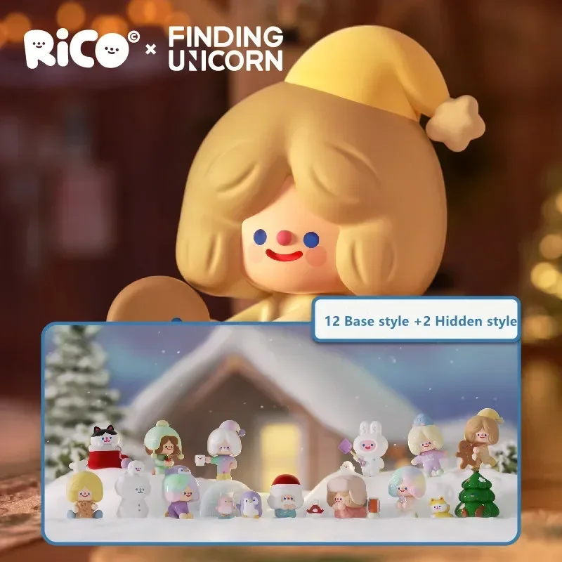 Finding Unicorn RiCO Happy Winter Days Series Blind Box Anime Action Figure Guess Bag Ornaments Figurines Home Decor Dolls Model