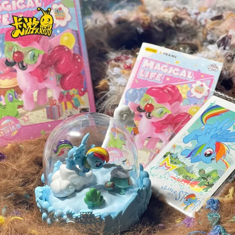 

Original KAYOU My Little Pony Mini Scene Vol.1 Magical Home Pinkie Pie Rainbow Dash Decoration Blind Box Rarity Holiday Gifts