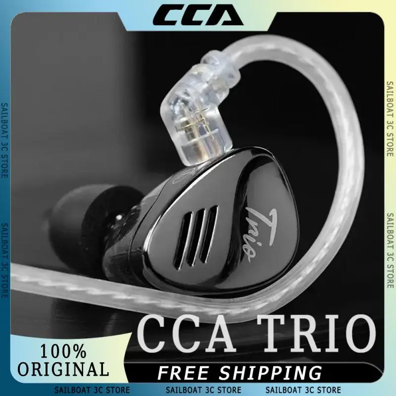 

CCA Trio Hybrid IEM Hifi In Ear Earphones With Removable Cable Switch Adjustment Heavy Bass Custom 3DD Wired Monitor Headphones