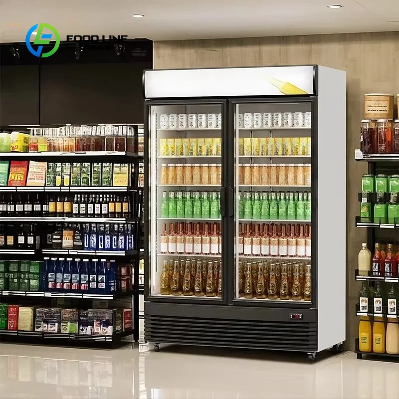 Custom Made Supermarket Equipment Outdoor Cooler Refrigerated Display Case Street Fridge for Drinks