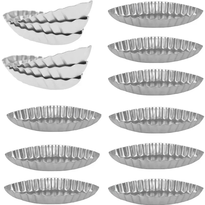 

5/10/15pcs Boat Shape Egg Tart Mold Aluminum Cookies Fruit Cake Moulds For Kitchen Pudding Pastry Baking Decorating Tools Molds