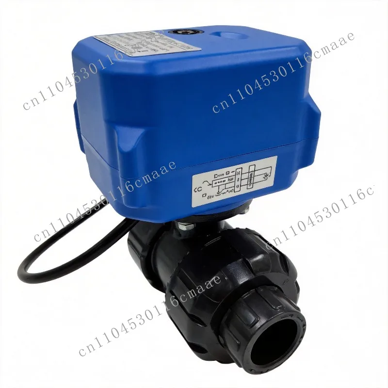 Mini Electric Dual Way UPVC Ball Valve Manual Control for Water, Gas, Oil, and Acidic Media - Voltage Range: DC9V-24V