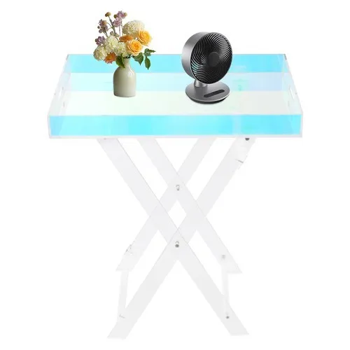 Café TablesColorful Acrylic Folding Tray Table for Modern Home Decor