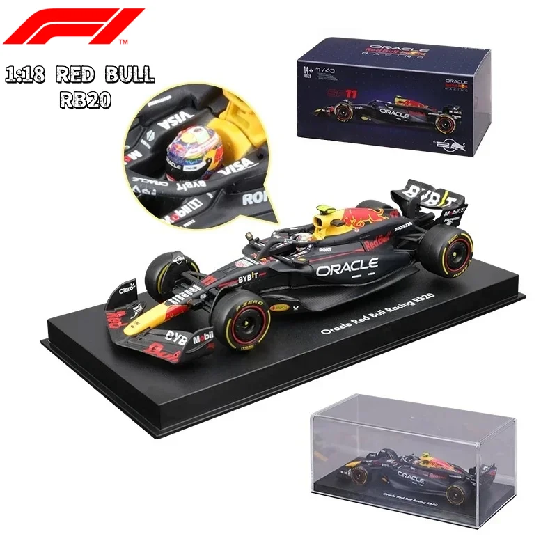 

Оригинальный Bburago 1:43 F1 Red Bull Rb20 2024, твердый переплет # Max Verstappen # 11 литая под давлением модель Perez из сплава Formula 1 Racing, подарок для ребенка