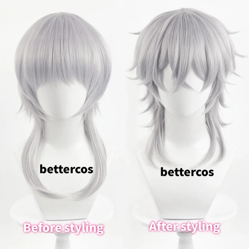 Fukuzawa Yukichi Cosplay Wig Anime Cosplay Short Heat Resistant Hair Halloween Party Wigs Wig Cap