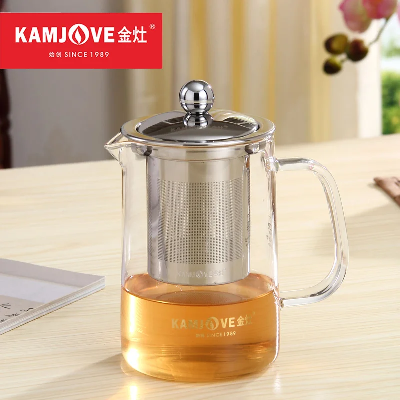 [GRANDNESS] Kamjove A-03 Clear Glass Teapot with Stainless Steel Fine Infuser 500ml Kamjove Tea Pot Teapot Kamjove Art Tea Cup