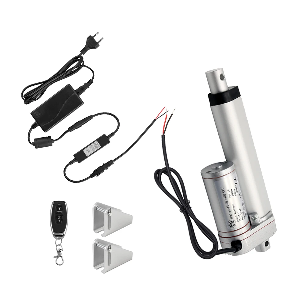 DC12V Linear Actuator Motor With Power Supply Remote Control With Mount Bracket 750N 1000N 1500N 3000N Actuator Drive Motor