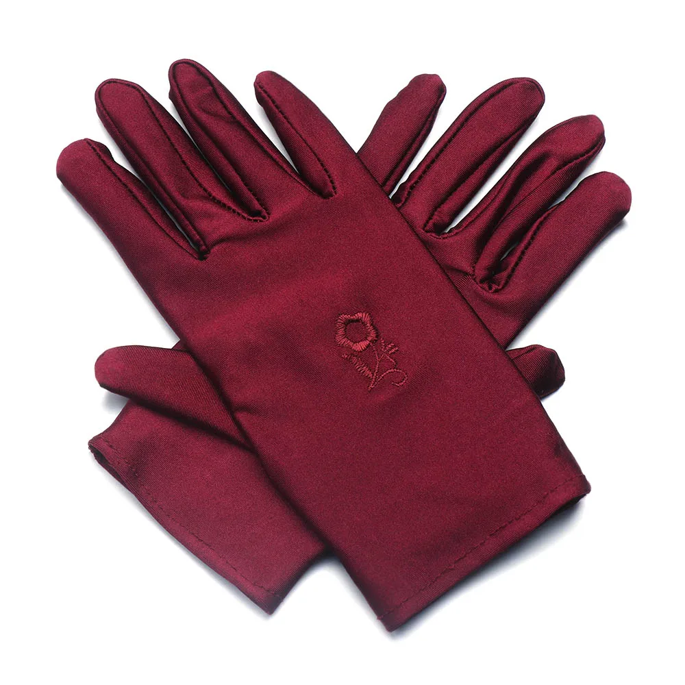 

1 Pair Fashion Cycling Equipment Embroidered Thin Sunscreen Mittens Sun Protection Gloves Driving Gloves Summer Mitten